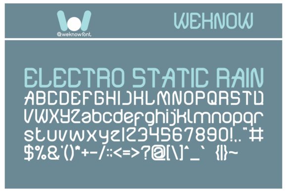 Electro Static Rain Font for Creative Projects