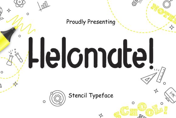 Helomate: A Stencil Display Font for Creative Branding